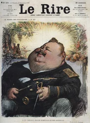Karl I., König von Portugal (1863-1908) - Karikatur von Charles Leandre (1862-1934) in „Le Rire“ vom 8. November