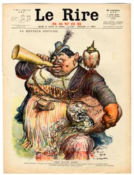 Cover von „Das rote Lachen“, Satirisch in Farben