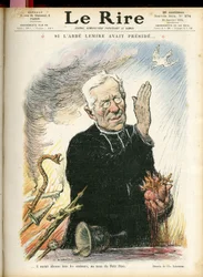 Illustration von Charles Léandre (1862-1934) für das Titelblatt von Le Rire, 31/01/14 - Wenn Abbé Lemire den Vorsitz geführt hätte... - Religion Glaube - Abbé Jules Auguste Lemire (1853-1928)