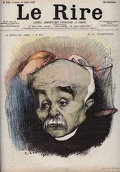 Porträt von Georges Clemenceau (1841-1929) - die Waage bezieht sich auf die Zeitung 