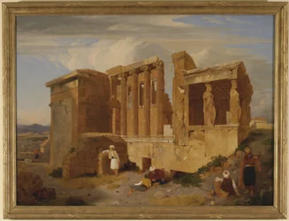 Das Erechtheum, Athen, mit Figuren im Vordergrund