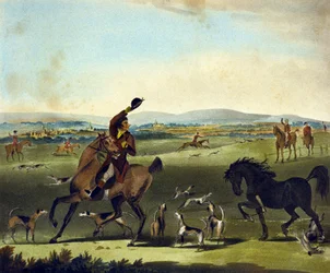 Eine Kontrolle, von The Pytchley Hunt, graviert von F. Jukes (1845-1879)