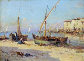 Ansicht von Martigues. Gemälde von Charles Malfroy (1862-1918). Öl auf Holz. Maße: 29,5x40cm. Obligatorische Erwähnung: Sammlung Fondation Regards de Provence, Marseille