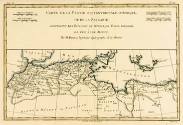 Nordafrika, einschließlich der Königreiche Tripolis, Tunis, Algerien; Fes und Marokko, aus Atlas de Toutes les Parties Connues du Globe Terrestre von Guillaume Raynal (1713-96), veröffentlicht in Genf, 1780