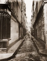 Rue Visconti in Paris, aufgenommen von der Rue de Seine. 6. Arrondissement