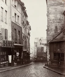 Rue de la Montagne-Sainte-Geneviève nahe der Kreuzung Rue LaPlace, 1865-69