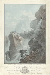 Ansicht des Wasserfalls von Gelten
