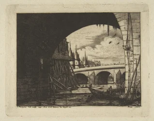 Torweg, Pont Notre-Dame, Paris, aus 