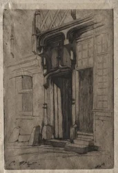 Tür eines alten Klosters in der Rue Mirabeau, Bourges
