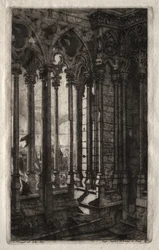 Radierungen von Paris: Die Galerie von Notre Dame, 1853