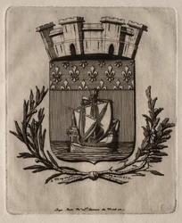 Radierungen von Paris: Die symbolischen Waffen der Stadt Paris, 1854