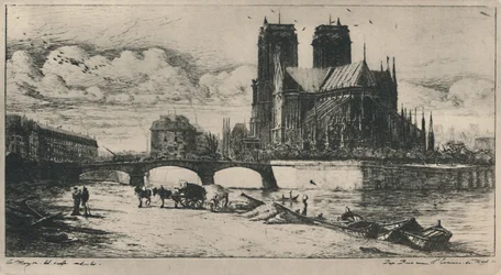 Die Apsis von Notre-Dame de Paris 4. Zustand, 6 12 x 11 34 Zoll, 1854, 1927