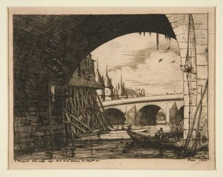 Der Bogen der Pont Notre-Dame, Paris