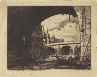 Ein Bogen der Pont Notre-Dame, Paris