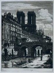 Petit Pont über die Seine in Paris