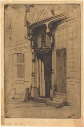 Tür eines ehemaligen Klosters in der Rue Mirabeau in Bourges