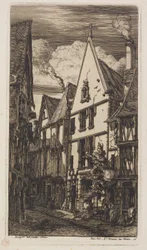 Blick entlang der Rue des Toiles in Bourges