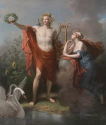 Apollo, Gott des Lichts, der Beredsamkeit, der Dichtung und der schönen Künste, mit Urania, Muse der Astronomie