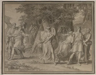 Telemach, von Mentor gedrängt, verlässt die Insel Kalypso, 1800