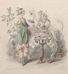 Tee & Kaffee, aus Les Fleurs Animées, 1847