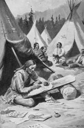 Sequoya entwickelt sein Alphabet