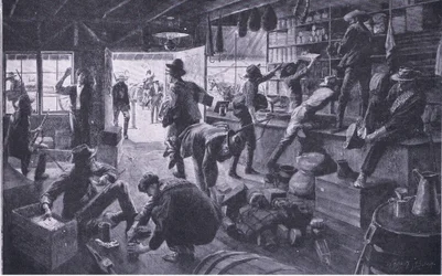 Buren plündern ein Geschäft im Grange River Anwesen, Illustration aus After Pretoria: The Guerilla War, 1902
