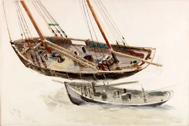Zwei Studien eines Trawlers