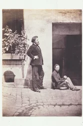 Henri Le Secq und Gustave Le Gray (?) im Hof von Charles Nègre