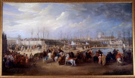 Empfang von Mehemet Effendi, türkischer Botschafter beim großen Sultan Achmet, durch König Ludwig XV. am 21. März 1721 in den Tuilerien. Gemälde von Charles Parrocel