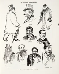 Die Panama-Affäre - Im Land der Schecks, Skizze von Renouard, aus Histoire de la Troisieme Republique, Bd. I, l
