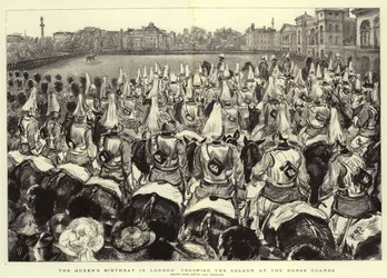 Der Geburtstag der Königin in London, Truppenparade bei den Horse Guards