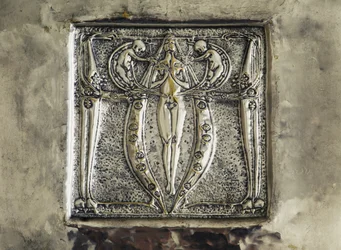 Basrelief, Detail der Kaminverzierung, Schlafzimmer von Charles Rennie Mackintosh, Vereinigtes Königreich, 20. Jahrhundert
