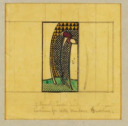Entwurf für Vorhänge für die Saalfenster, für W.J. Bassett-Lowke, 1916-17