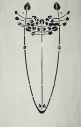 Moderne Reproduktion vom Original Mackintosh Schablone für Wanddekoration, Baumotiv, 1902