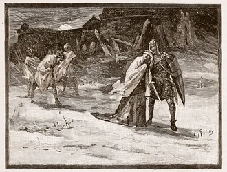 Die Flucht von Matilda aus der Burg Oxford, Illustration aus 
