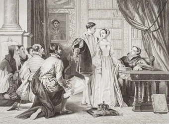 Lady Jane Greys Widerwillen, die Krone anzunehmen, Sion House, 8. Juli 1553, aus 