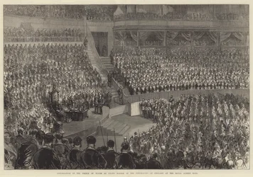 Einsetzung des Prinzen von Wales als Großmeister der Freimaurer von England in der Royal Albert Hall