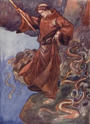 St. Patrick befreit Irland von Schlangen
