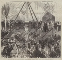 Die Königin legt den Grundstein für die neue Halle des Royal Albert Orphan Asylum in Bagshot