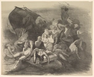 Der Schiffbruch der Medusa. Szene aus dem Drama dieses Namens