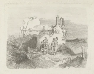 Männer bei einer Ruine