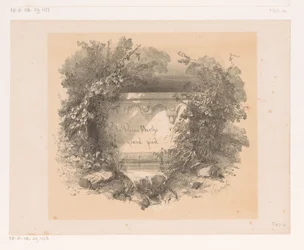 Titel auf Mauer in Landschaft