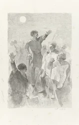 Wilfried umringt von seinen Kriegern