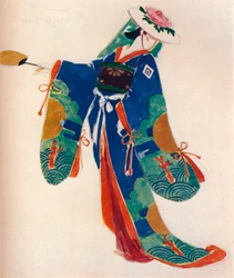 Kostümentwurf für eine Dame des Chors, in The Mikado, ca. 1926