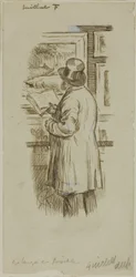 Mann bei der Ausstellung