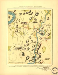 Antietam Sharpsburg und Umgebung. Erstellt und graviert zur Illustration von "Der Krieg mit dem Süden"