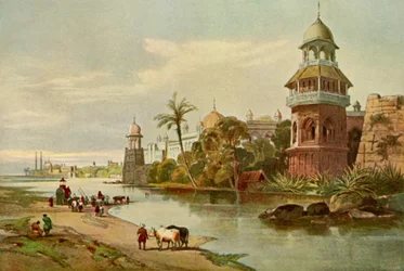Delhi - Der Königspalast vom Fluss aus, 1840er, 1901