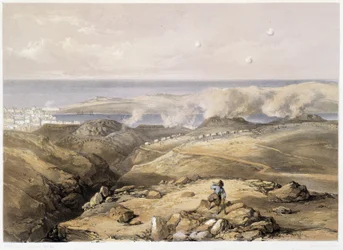 Russische Batterien in „Sebastopol“ von CH. Hardinge. Lithographie von Vincent Brooks, London 1855 Henry Graves