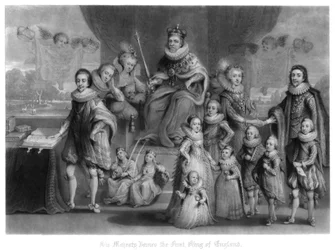 Die Familie von König James I. von England, Schottland und Irland, 1816