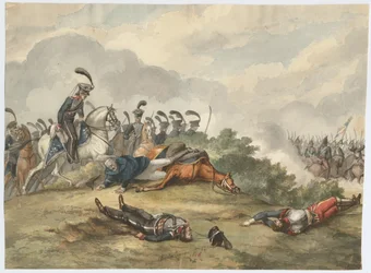 Marschall Blücher in der Schlacht von Ligny am 16. Juni 1815, 1818